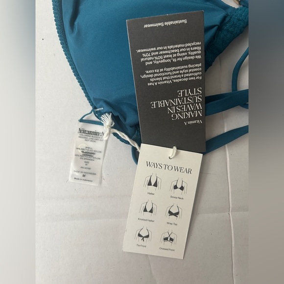 NWT Vitamin A Women’s Halter Swim Bikini Top M - Picture 4 of 5